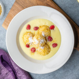 Köles„túró"gombóc vaníliaszósszal (GM, CM) – adag